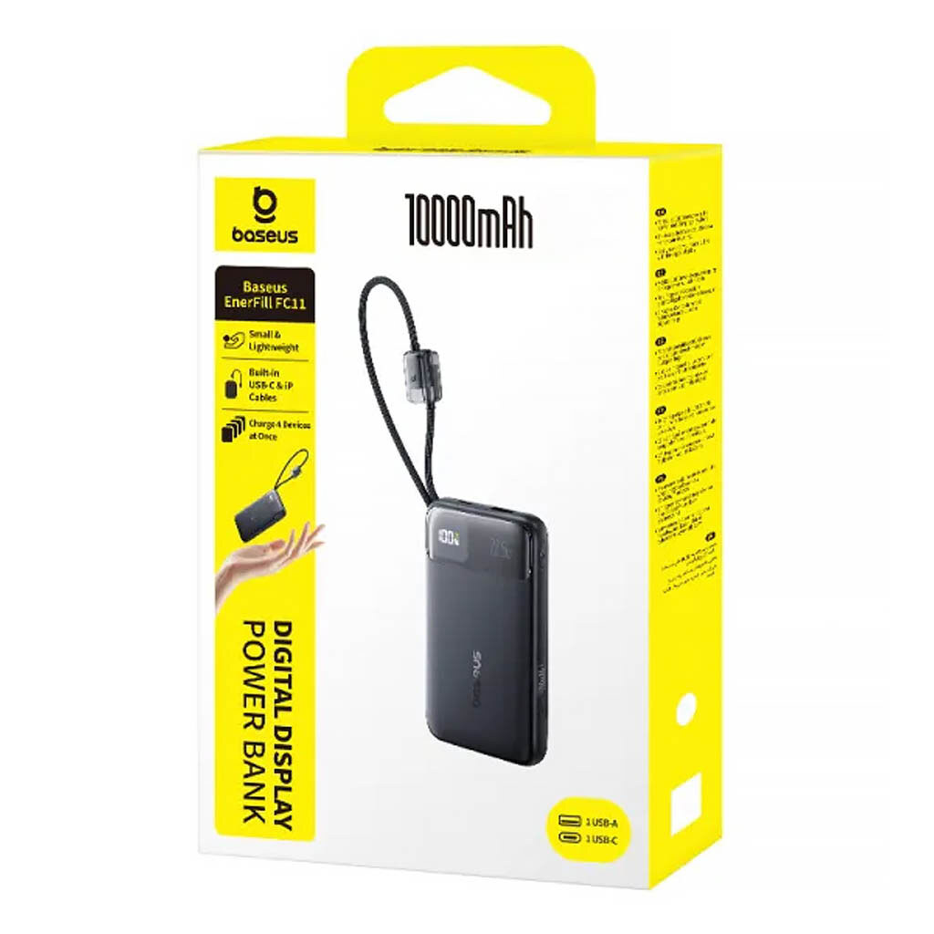 Портативная батарея (Power Bank) Baseus E00310 EnerFill FC11, 10000 mAh, Черный - № 3 Портативная батарея (Power Bank) Baseus E00310 EnerFill FC11, 10000 mAh, Черный - № 3