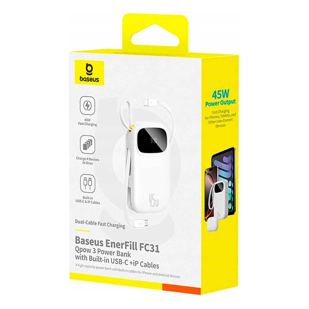 Портативна батарея (Power Bank) Baseus PPQD3 EnerFill FC31, 10000 mAh, Блакитний - № 3 Портативна батарея (Power Bank) Baseus PPQD3 EnerFill FC31, 10000 mAh, Блакитний - № 3