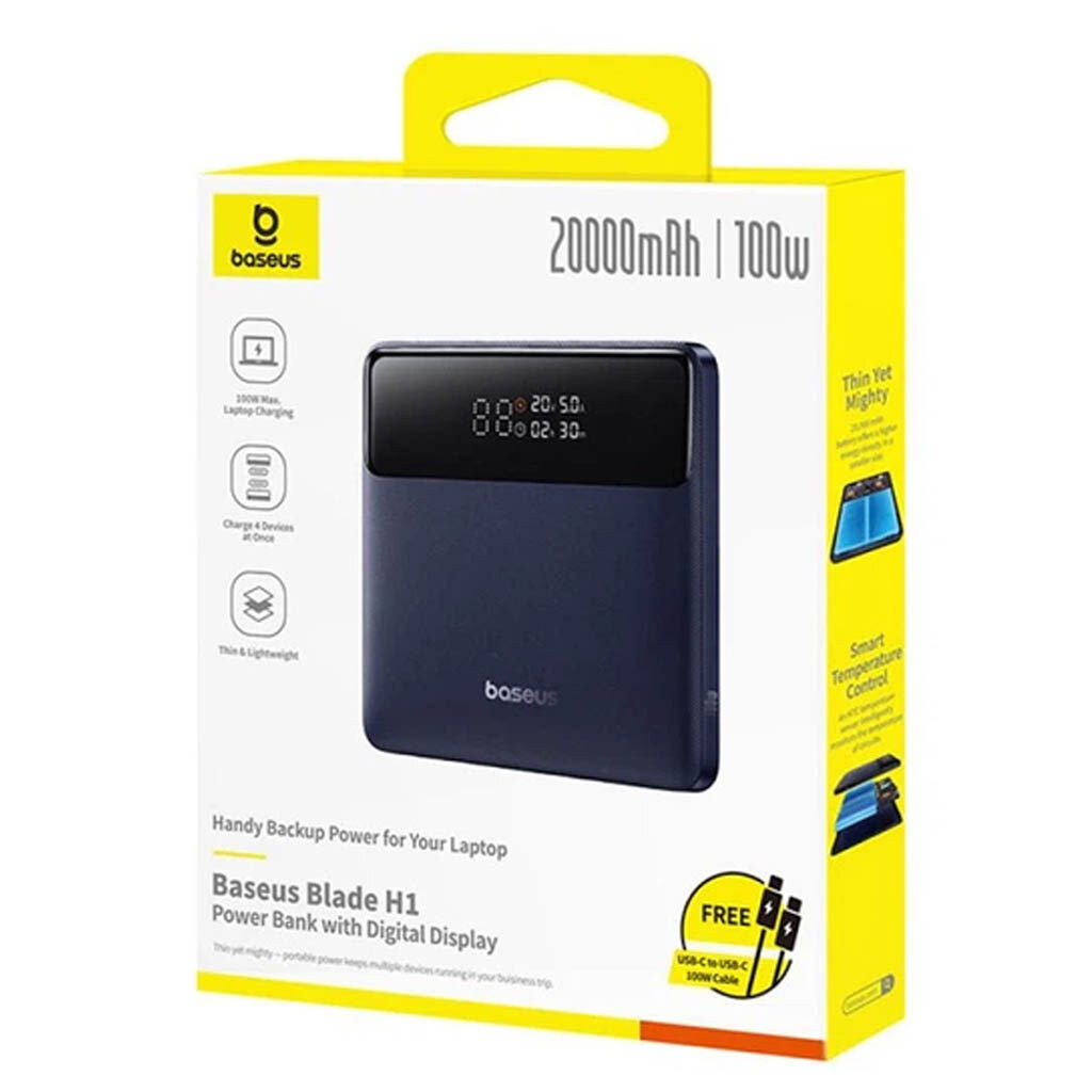 Портативна батарея (Power Bank) Baseus PPBLD100HD H1, 20000 mAh, Чорний - № 4 Портативна батарея (Power Bank) Baseus PPBLD100HD H1, 20000 mAh, Чорний - № 4