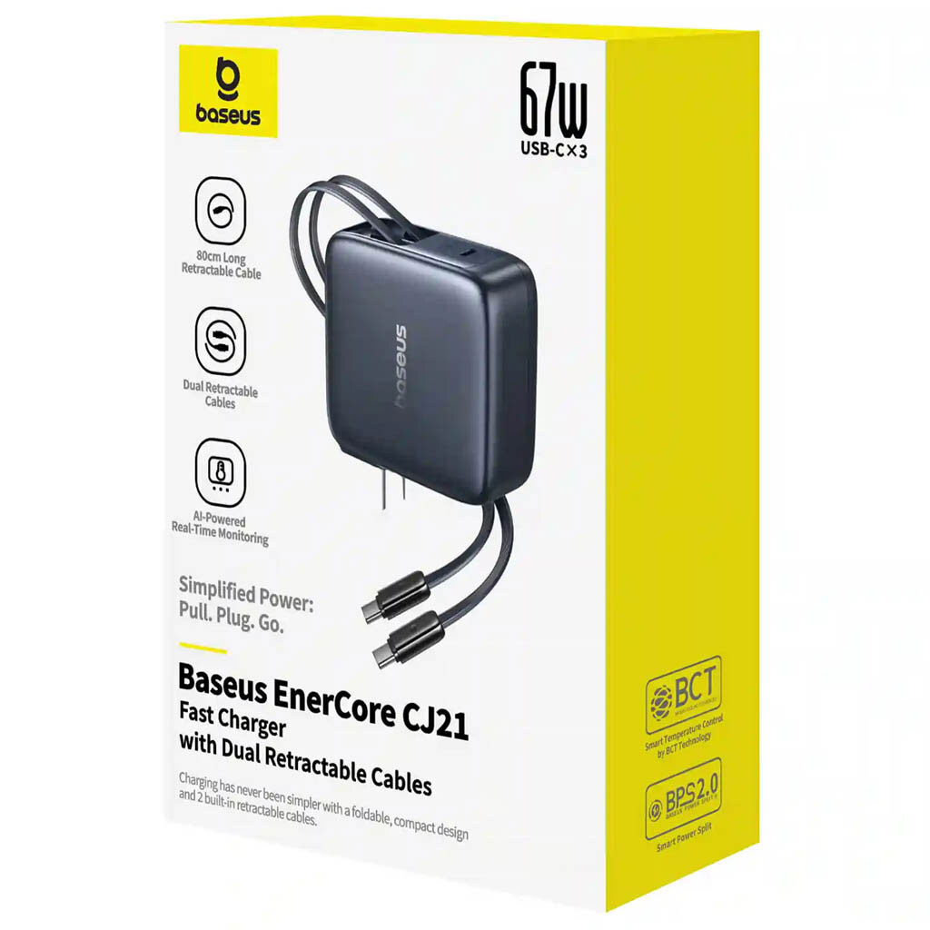 СЗУ Baseus E0121D EnerCore CJ21, Type-C, З кабелем, Чорний - № 4 СЗУ Baseus E0121D EnerCore CJ21, Type-C, З кабелем, Чорний - № 4