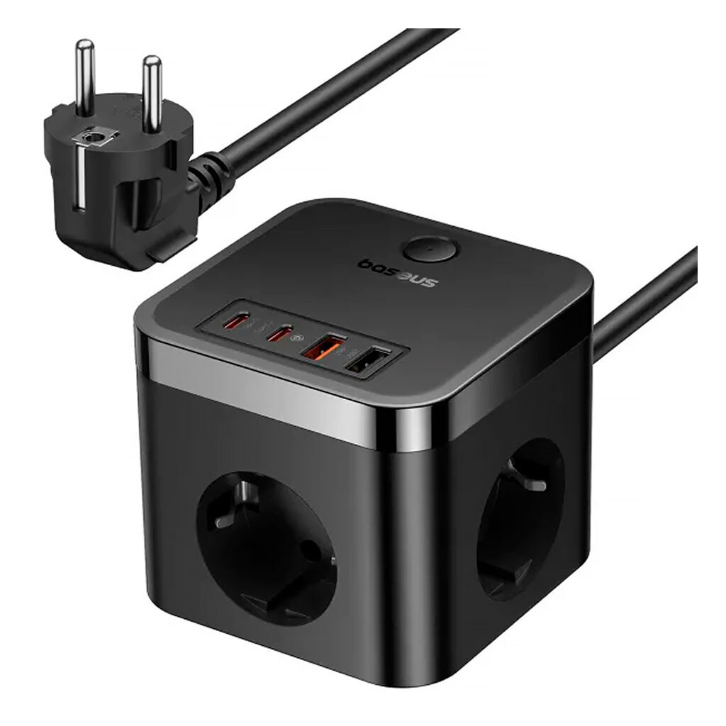 Мережевий подовжувач Baseus BPS30 PowerCombo, 1.5 м., Чорний - № 1 Мережевий подовжувач Baseus BPS30 PowerCombo, 1.5 м., Чорний - № 1