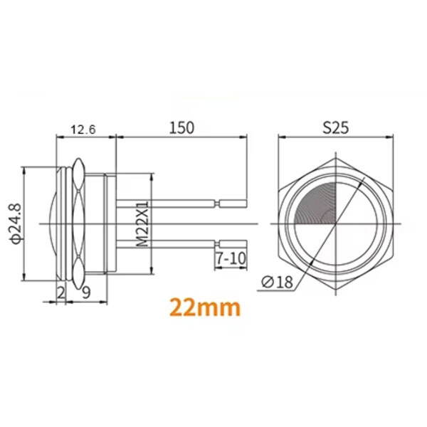 Лампа сигнальна LB22Z-Q/CR5-24V/N/J(L) - № 2 Лампа сигнальна LB22Z-Q/CR5-24V/N/J(L) - № 2
