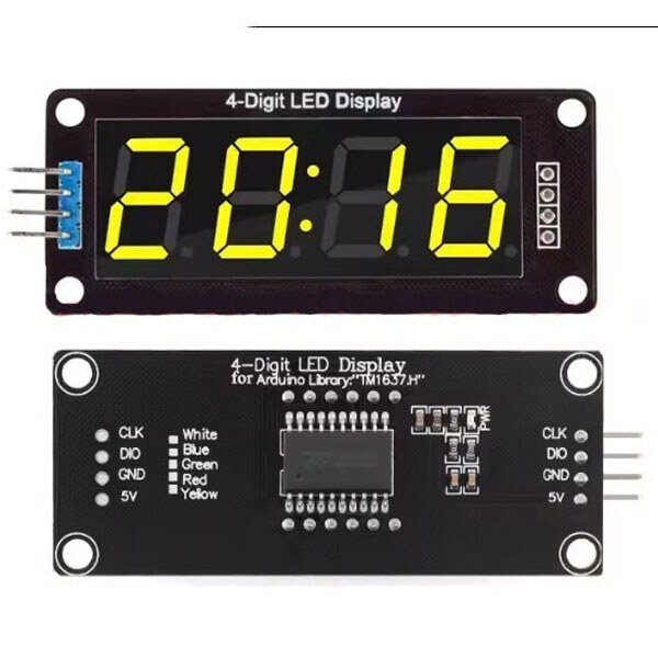 Світлодіодний індикатор чотирисимвольний TM1637 LED Display Module Yellow - № 1 Світлодіодний індикатор чотирисимвольний TM1637 LED Display Module Yellow - № 1