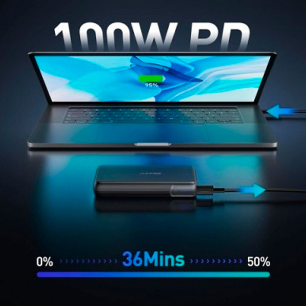 Портативна батарея (Power Bank) ALFOX AF-PB007, 30000 mAh, Чорний - № 3 Портативна батарея (Power Bank) ALFOX AF-PB007, 30000 mAh, Чорний - № 3