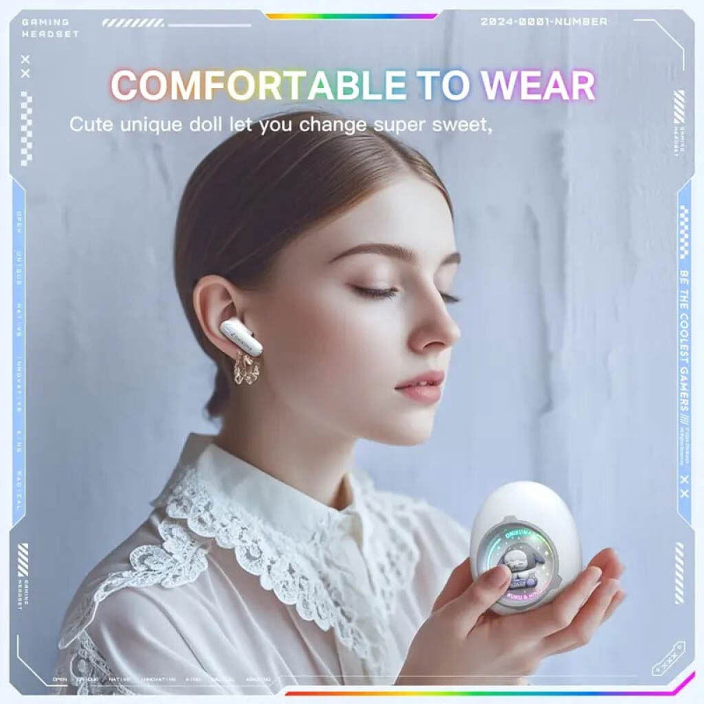 Bluetooth-гарнітура Onikuma T302 KuKu-NiNi, Стерео, Рожевий - № 5 Bluetooth-гарнітура Onikuma T302 KuKu-NiNi, Стерео, Рожевий - № 5