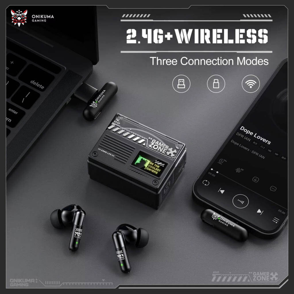 Bluetooth-гарнітура Onikuma TX602 Game, Стерео, Чорний - № 4 Bluetooth-гарнітура Onikuma TX602 Game, Стерео, Чорний - № 4