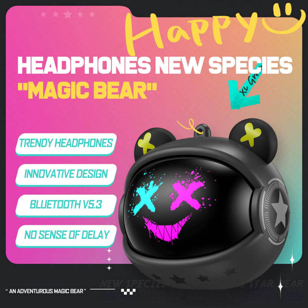 Bluetooth-гарнітура Onikuma TX603 Spase Bear, Стерео, Чорний - № 7 Bluetooth-гарнітура Onikuma TX603 Spase Bear, Стерео, Чорний - № 7