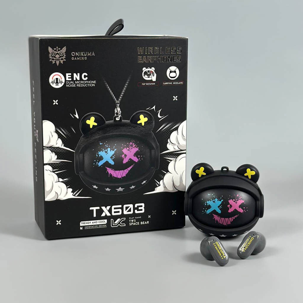 Bluetooth-гарнітура Onikuma TX603 Spase Bear, Стерео, Чорний - № 9 Bluetooth-гарнітура Onikuma TX603 Spase Bear, Стерео, Чорний - № 9