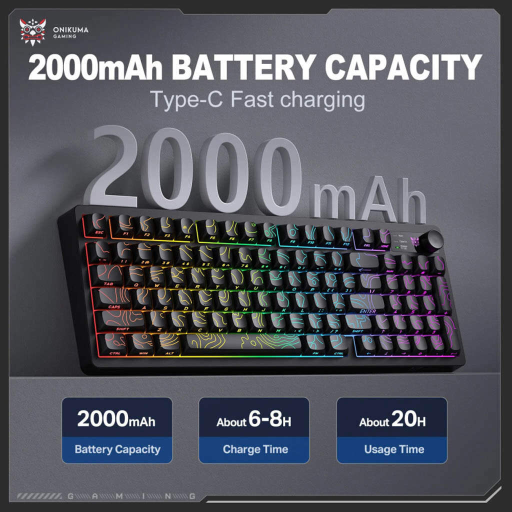 Клавиатура Onikuma MT902 Gaming Topographic Dynamic, Черный - № 7 Клавиатура Onikuma MT902 Gaming Topographic Dynamic, Черный - № 7