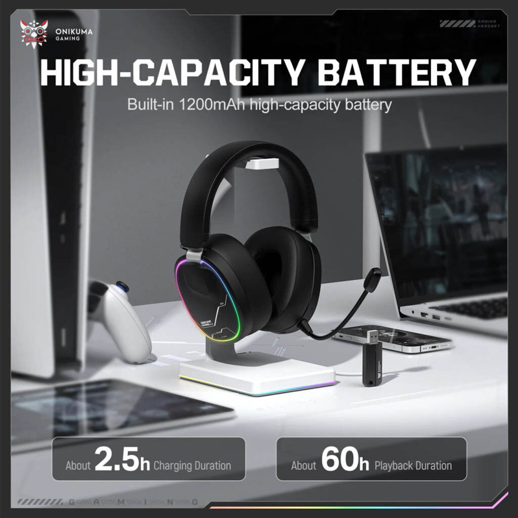 Bluetooth-гарнітура Onikuma GT836 Gaming, Стерео, Чорний - № 5 Bluetooth-гарнітура Onikuma GT836 Gaming, Стерео, Чорний - № 5