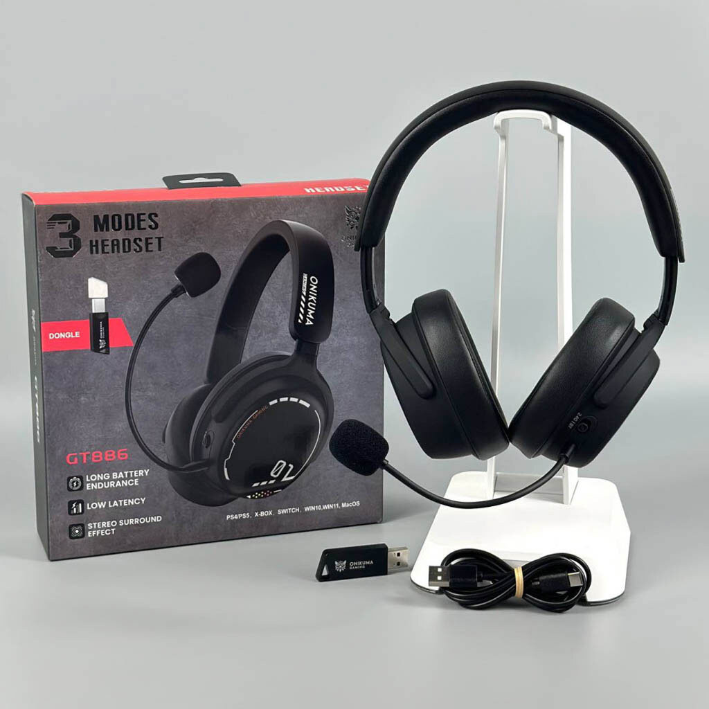 Bluetooth-гарнітура Onikuma GT886 Gaming, Стерео, Чорний - № 9 Bluetooth-гарнітура Onikuma GT886 Gaming, Стерео, Чорний - № 9
