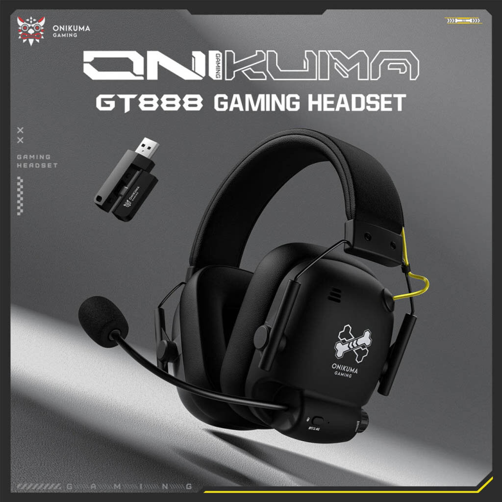 Bluetooth-гарнітура Onikuma GT888 Gaming, Стерео, Чорний - № 4 Bluetooth-гарнітура Onikuma GT888 Gaming, Стерео, Чорний - № 4