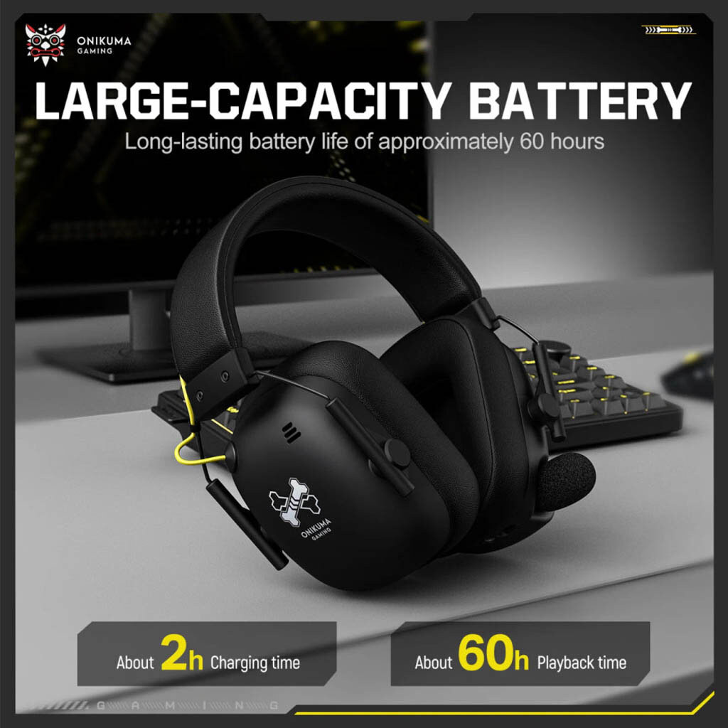 Bluetooth-гарнітура Onikuma GT888 Gaming, Стерео, Чорний - № 6 Bluetooth-гарнітура Onikuma GT888 Gaming, Стерео, Чорний - № 6