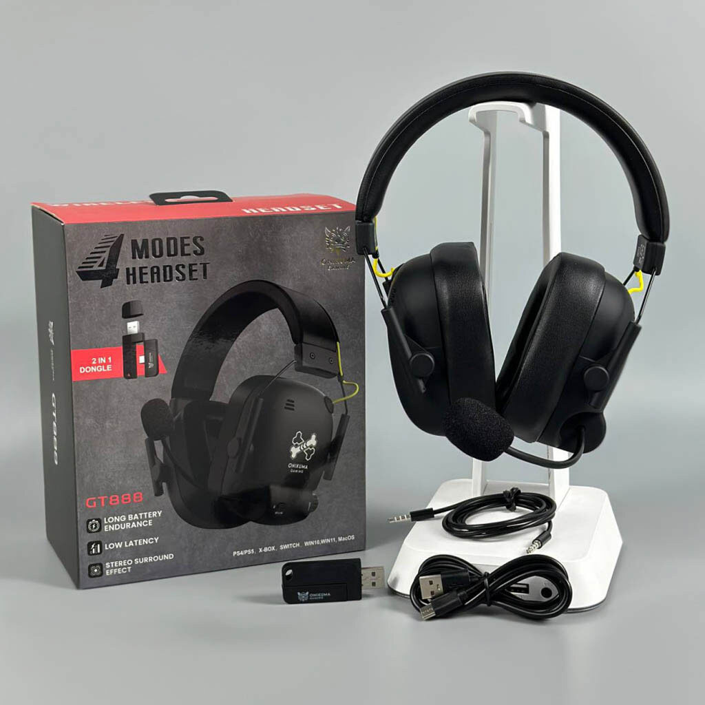 Bluetooth-гарнітура Onikuma GT888 Gaming, Стерео, Чорний - № 9 Bluetooth-гарнітура Onikuma GT888 Gaming, Стерео, Чорний - № 9