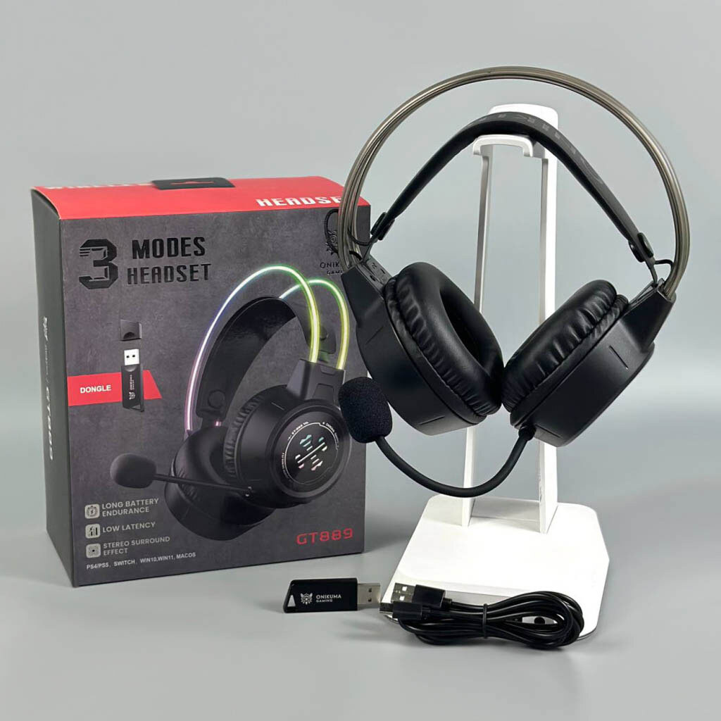 Bluetooth-гарнітура Onikuma GT889 Gaming, Стерео, Чорний - № 9 Bluetooth-гарнітура Onikuma GT889 Gaming, Стерео, Чорний - № 9