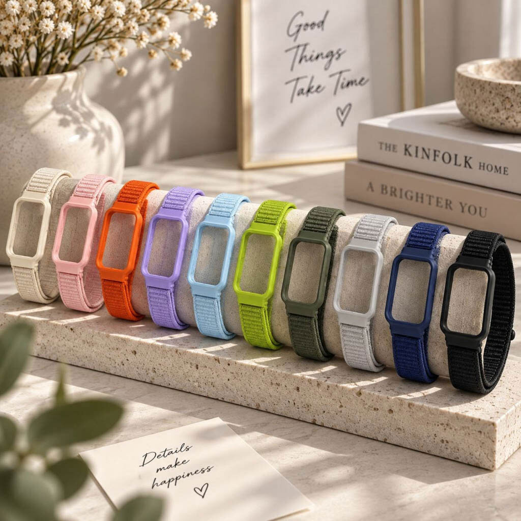 Ремешок Xiaomi Mi Band 9 Active, Nylon Loop, Розовый - № 8 Ремешок Xiaomi Mi Band 9 Active, Nylon Loop, Розовый - № 8