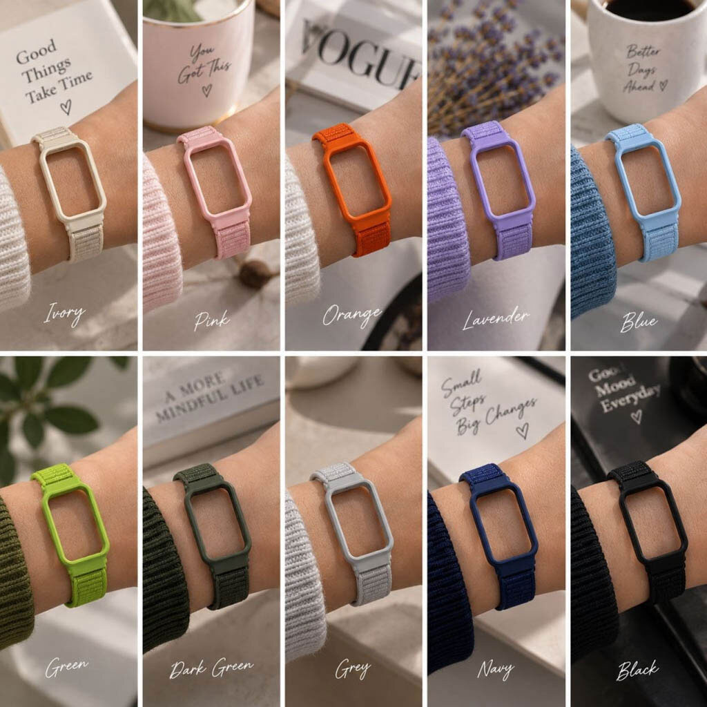 Ремешок Xiaomi Mi Band 9 Active, Nylon Loop, Серый - № 5 Ремешок Xiaomi Mi Band 9 Active, Nylon Loop, Серый - № 5