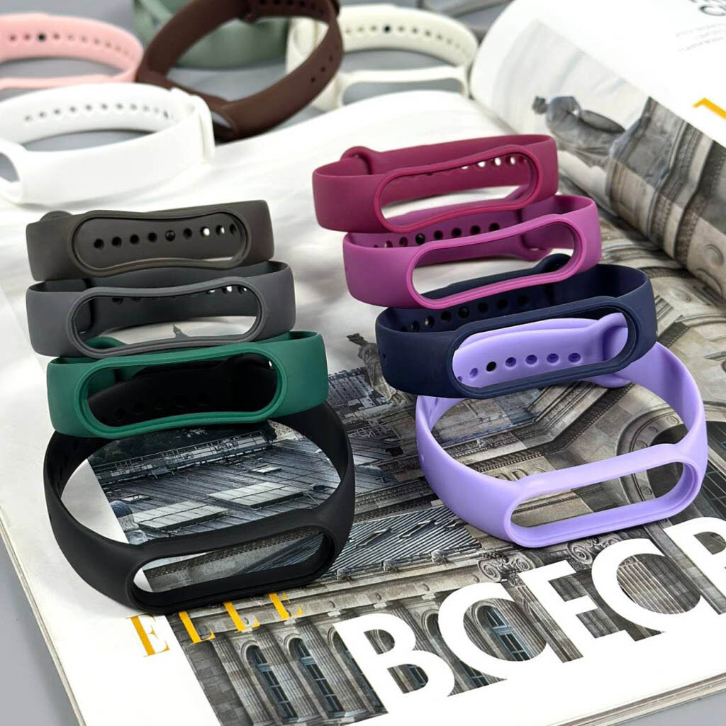 Ремешок Xiaomi Mi Band 5 / Mi Band 6, Silicone Band, Сливовый - № 7 Ремешок Xiaomi Mi Band 5 / Mi Band 6, Silicone Band, Сливовый - № 7