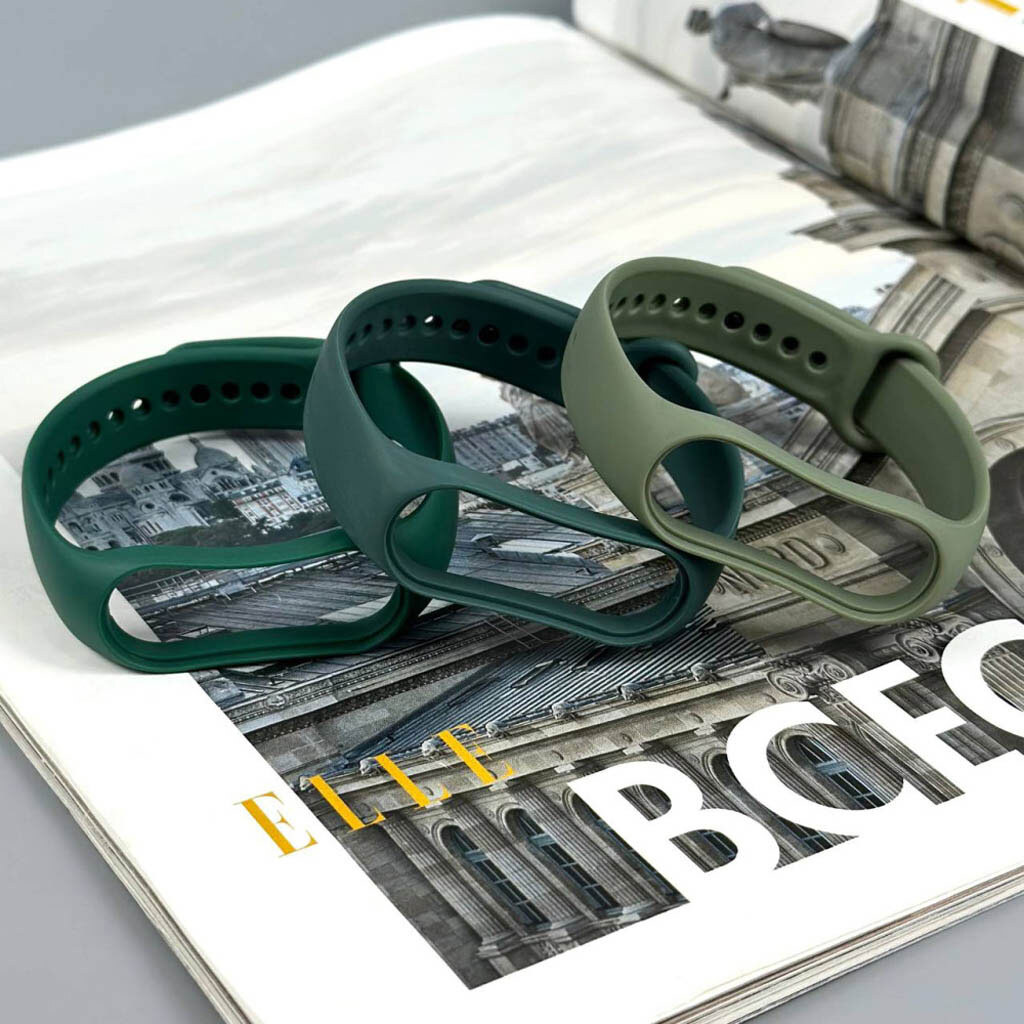 Ремешок Xiaomi Mi Band 7, Silicone Band, Dark Green, Зеленый - № 3 Ремешок Xiaomi Mi Band 7, Silicone Band, Dark Green, Зеленый - № 3