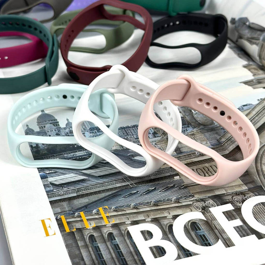 Ремешок Xiaomi Mi Band 7, Silicone Band, Dark Green, Зеленый - № 8 Ремешок Xiaomi Mi Band 7, Silicone Band, Dark Green, Зеленый - № 8