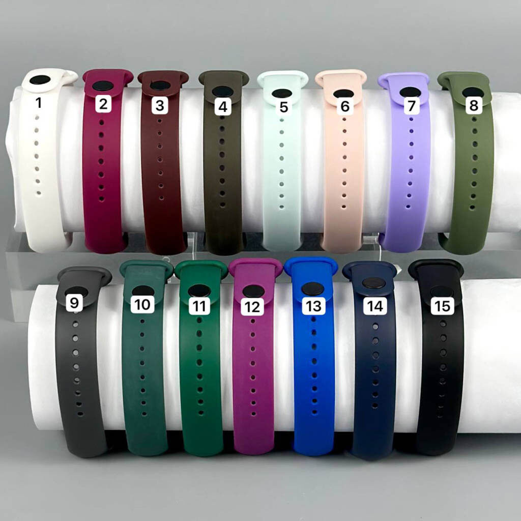 Ремешок Xiaomi Mi Band 7, Silicone Band, Dark Green, Зеленый - № 9 Ремешок Xiaomi Mi Band 7, Silicone Band, Dark Green, Зеленый - № 9