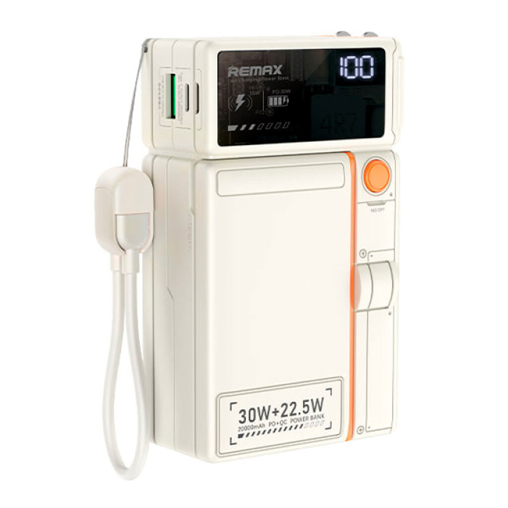 Портативна батарея (Power Bank) Remax CP-19 Lanyard Fortable, 20000 mAh, Бежевий - № 1 Портативна батарея (Power Bank) Remax CP-19 Lanyard Fortable, 20000 mAh, Бежевий - № 1