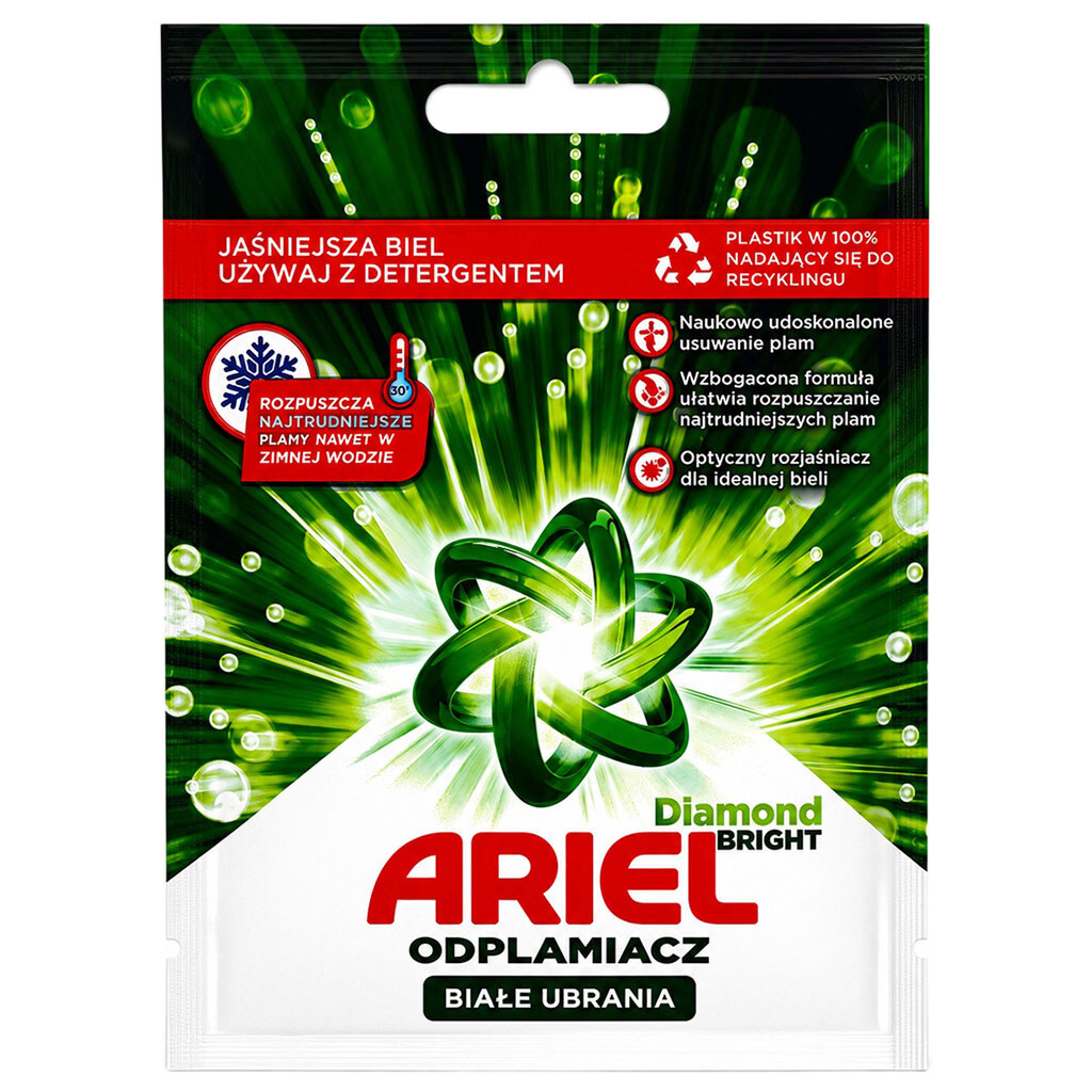 Плямовивідник для білих тканин кисневий ARIEL Diamond Bright, 30 г - № 1 Плямовивідник для білих тканин кисневий ARIEL Diamond Bright, 30 г - № 1