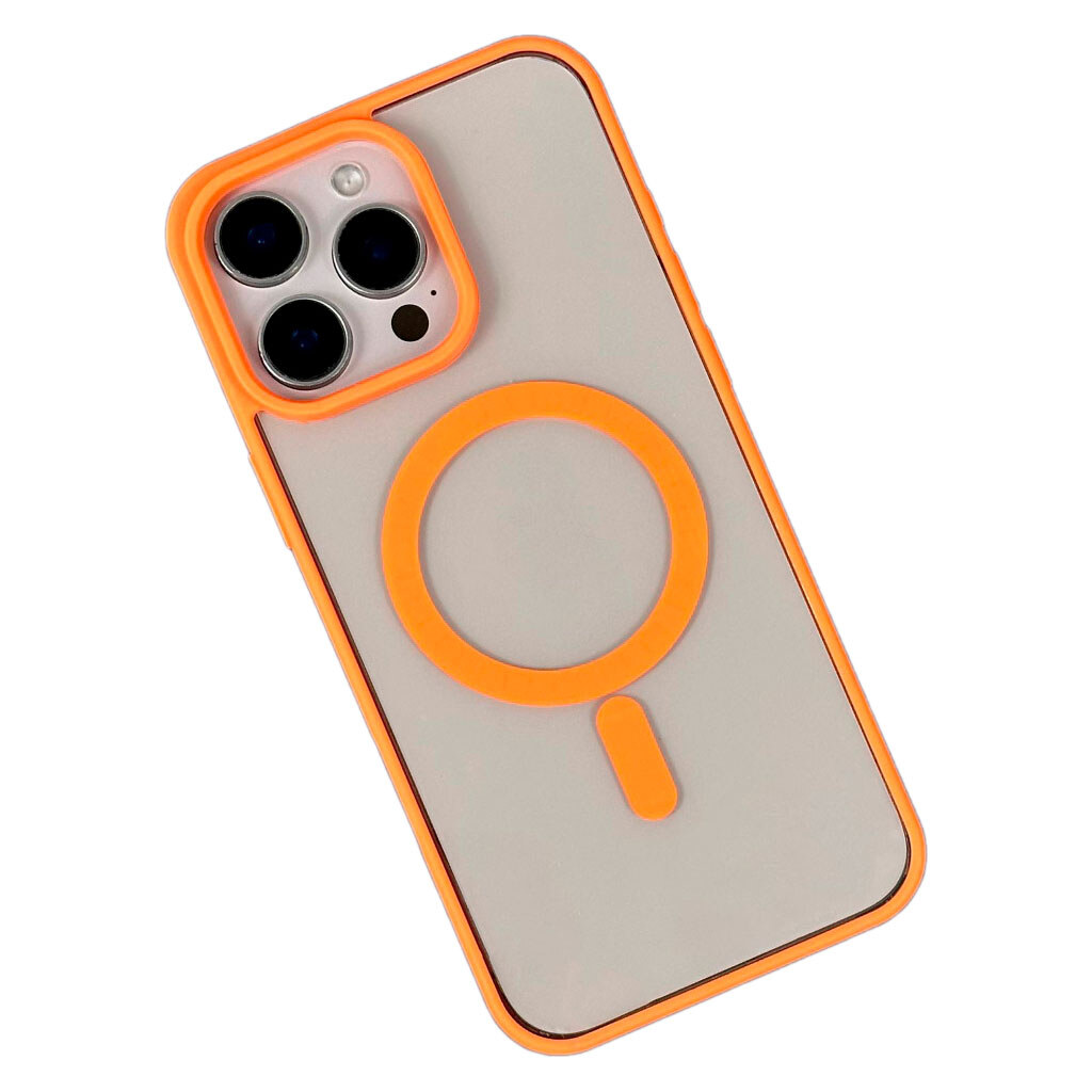 Чехол (накладка) Apple iPhone 14, Cristal Case Guard, MagSafe, Оранжевый - № 1 Чехол (накладка) Apple iPhone 14, Cristal Case Guard, MagSafe, Оранжевый - № 1