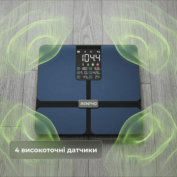 Ваги для підлоги RENPHO Elis 2X Body Fat Scale, Чорний - № 8 Ваги для підлоги RENPHO Elis 2X Body Fat Scale, Чорний - № 8