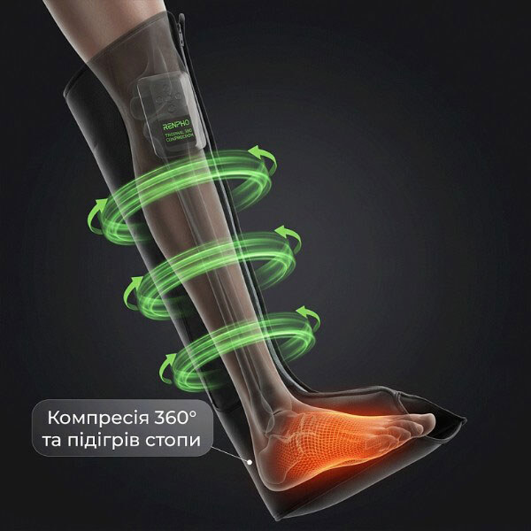 Компрессионный массажер для ног RENPHO Aeria boot Thermal R-WML01-BK, Черный - № 2 Компрессионный массажер для ног RENPHO Aeria boot Thermal R-WML01-BK, Черный - № 2