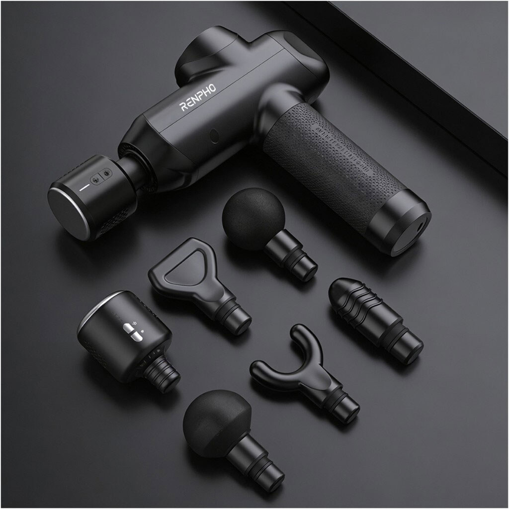 Перкусійний масажер RENPHO Power Thermacool Massage Gun R-C001SH-BK, Чорний - № 2 Перкусійний масажер RENPHO Power Thermacool Massage Gun R-C001SH-BK, Чорний - № 2