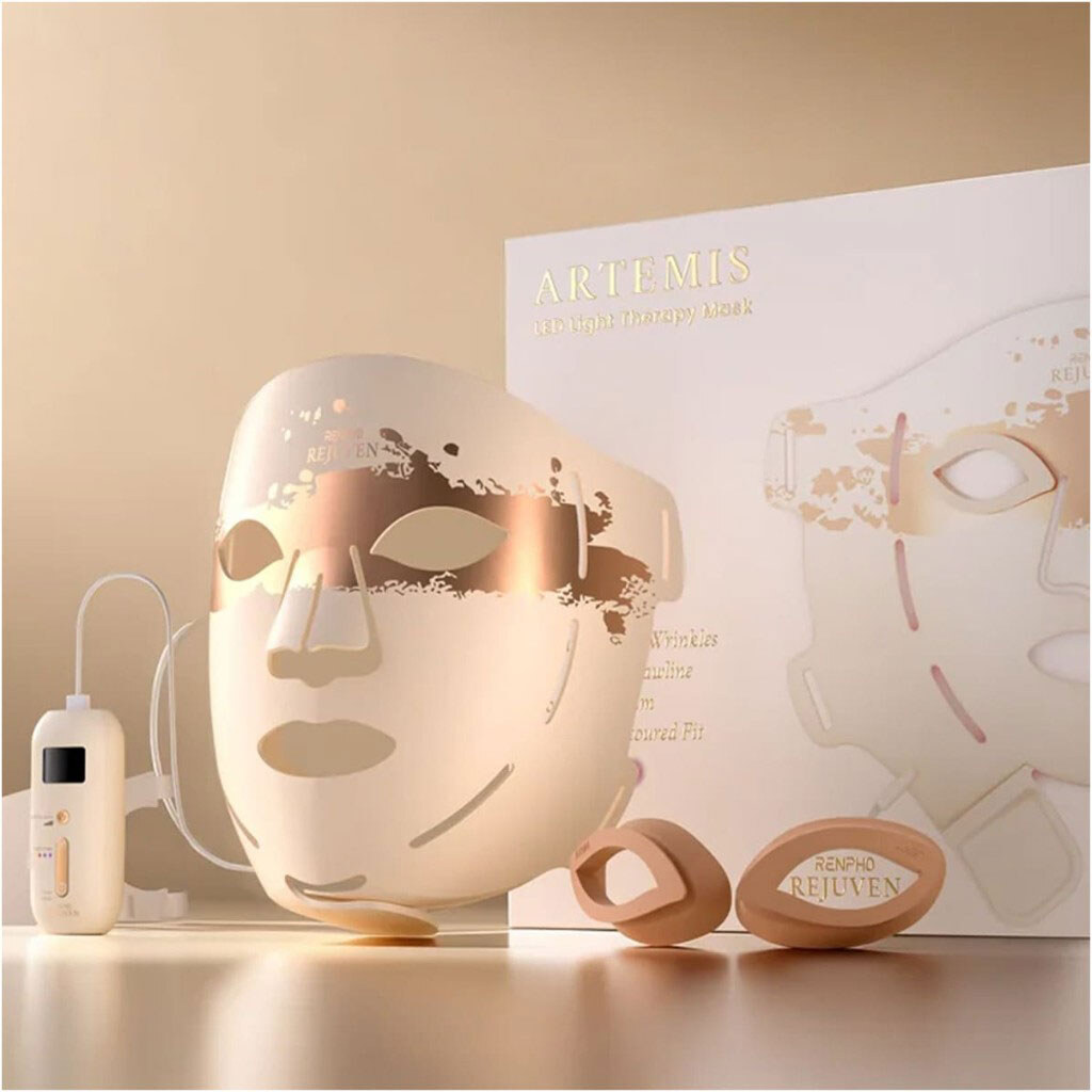 Светодиодная маска RENPHO Artemis LED Light Therapy Mask E100B-1-PK, Розовый - № 3 Светодиодная маска RENPHO Artemis LED Light Therapy Mask E100B-1-PK, Розовый - № 3