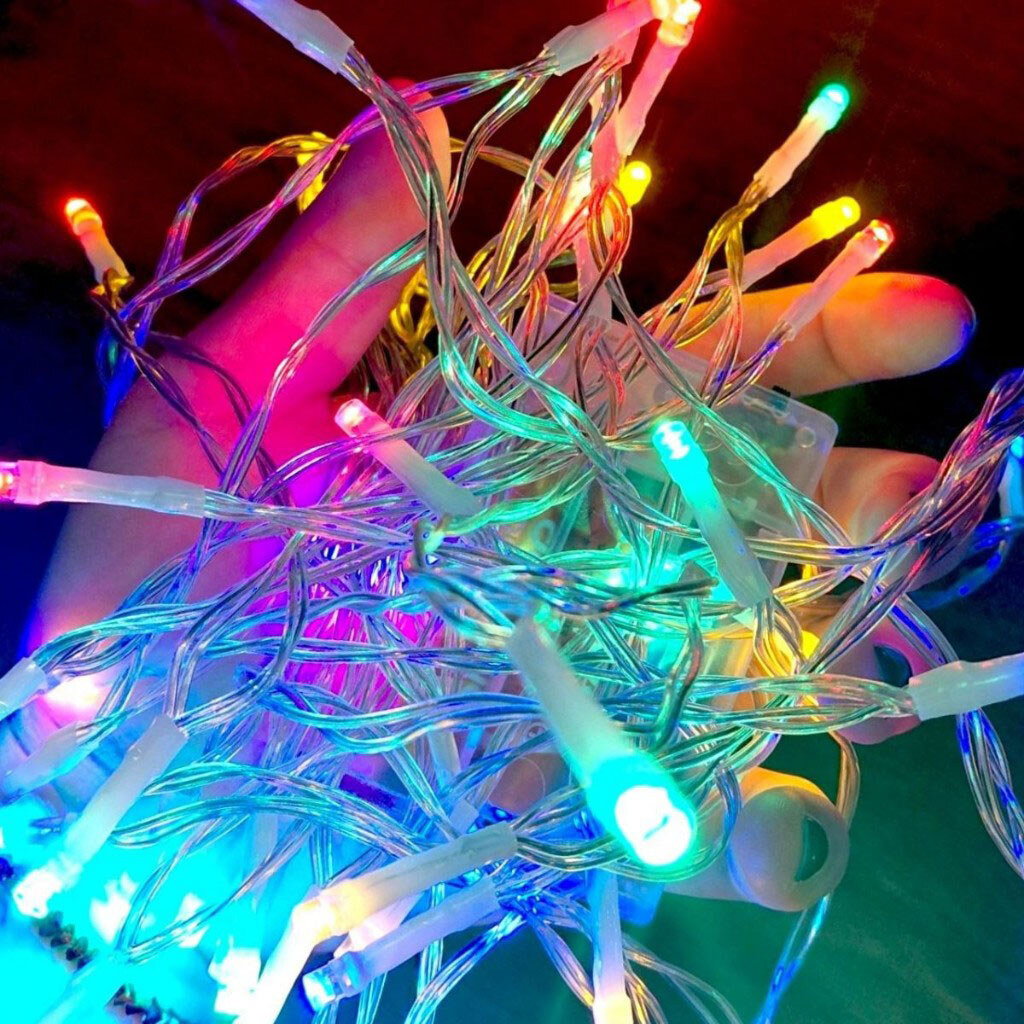 Гирлянда LED на 3-х батарейках, 50 лампочек, 6 метров, мультицвет, Mic - № 2 Гирлянда LED на 3-х батарейках, 50 лампочек, 6 метров, мультицвет, Mic - № 2