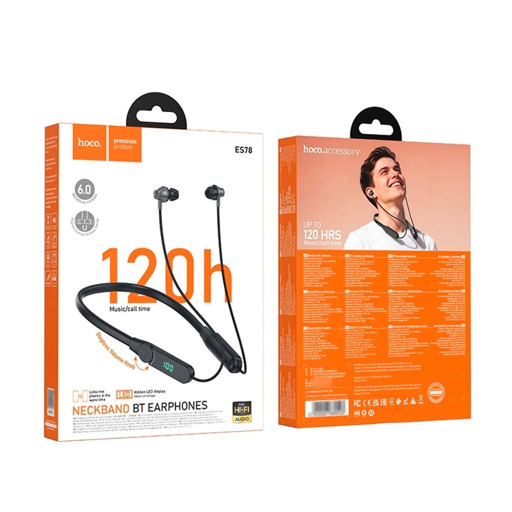 Bluetooth-гарнітура Hoco ES78, Стерео, Чорний - № 3 Bluetooth-гарнітура Hoco ES78, Стерео, Чорний - № 3