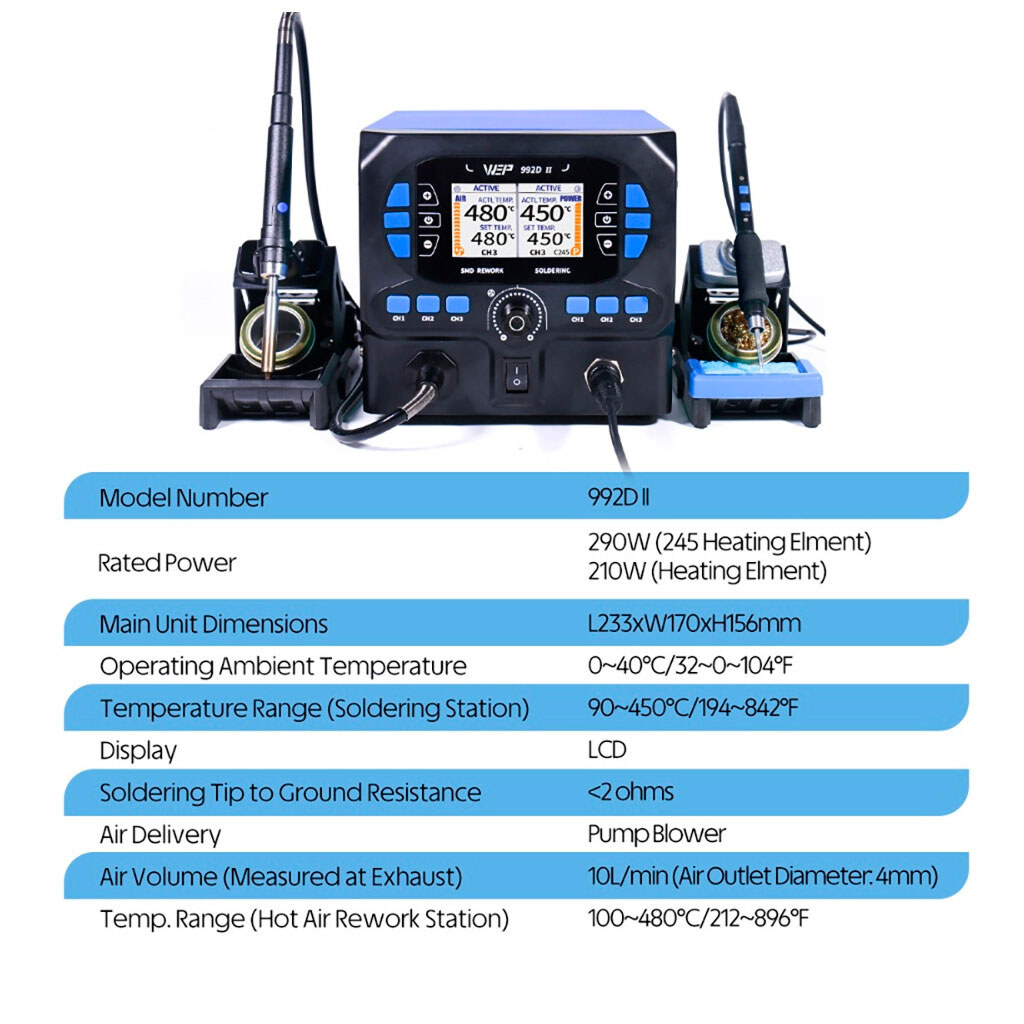 Паяльная станция WEP 992D-II - № 10 Паяльная станция WEP 992D-II - № 10