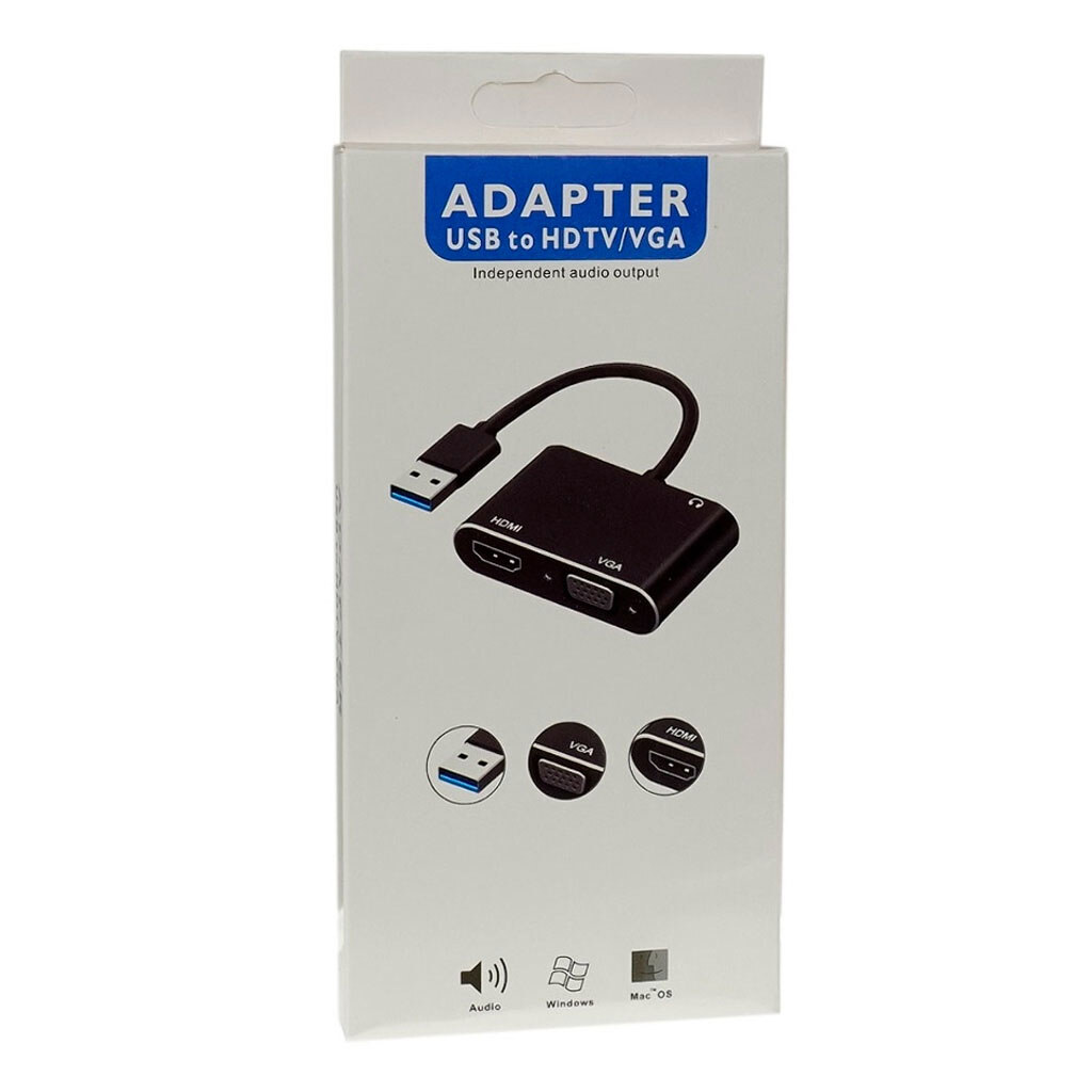 Адаптер, VGA, USB, HDMI, Чорний - № 4 Адаптер, VGA, USB, HDMI, Чорний - № 4