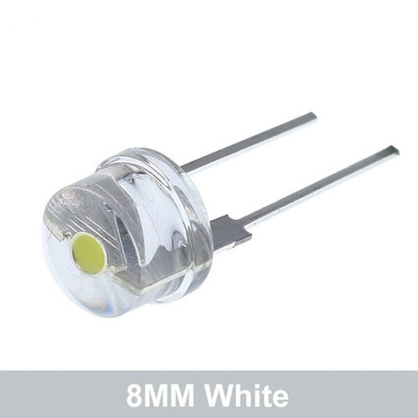 Светодиод выводной F8 Hat LED Diode WHITE - № 1 Светодиод выводной F8 Hat LED Diode WHITE - № 1