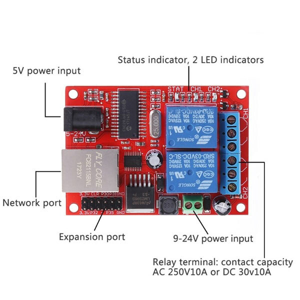 Релейные модули Arduino 2-Channel Ethernet Relay Module - № 2 Релейные модули Arduino 2-Channel Ethernet Relay Module - № 2