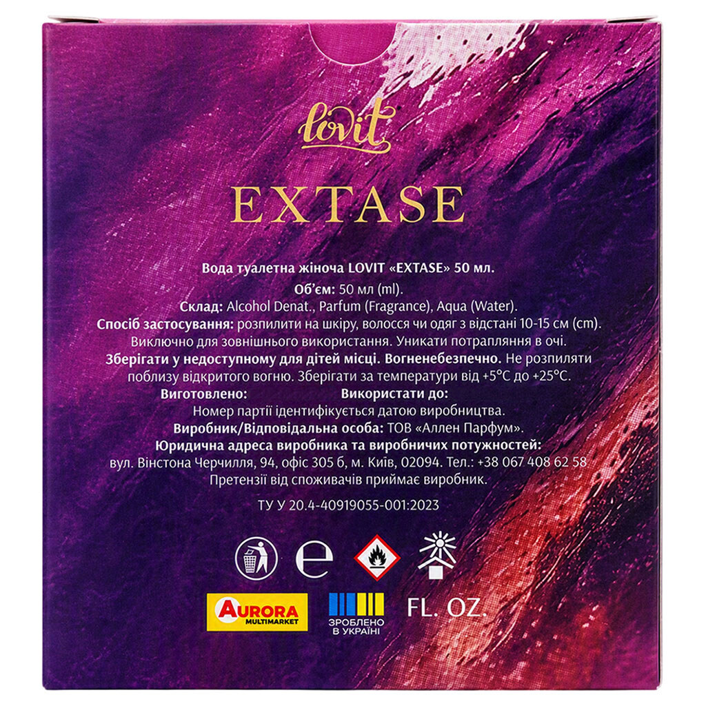 Туалетная вода женская Lovit "Extase", 50 мл - № 5 Туалетная вода женская Lovit "Extase", 50 мл - № 5