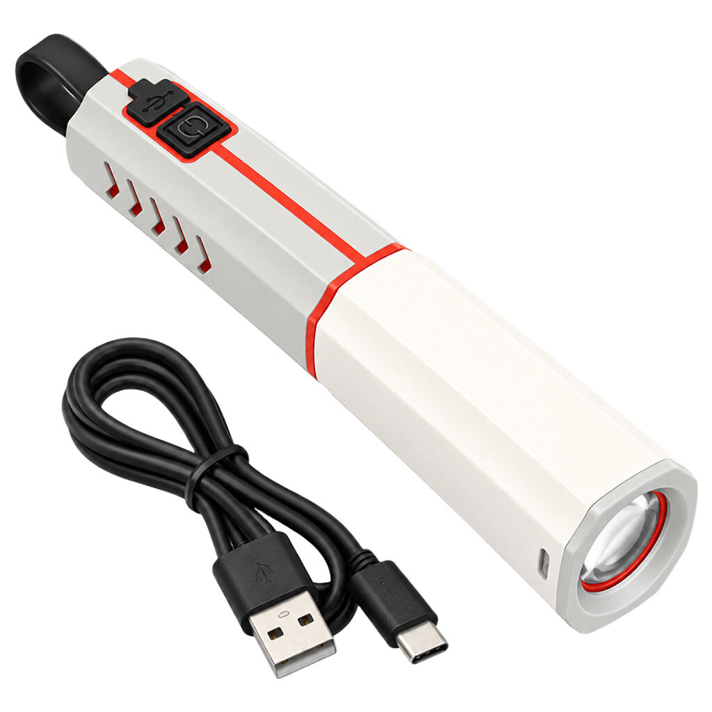 Фонарик LED ручной аккумуляторный пластиковый с режимами - № 3 Фонарик LED ручной аккумуляторный пластиковый с режимами - № 3