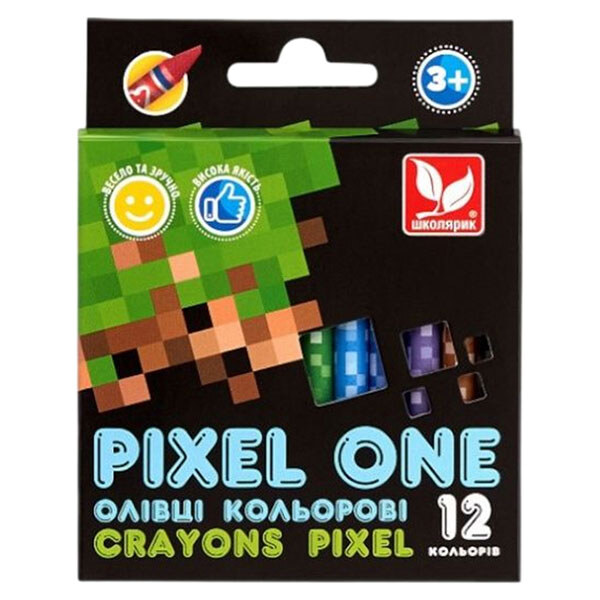 Карандаши цветные "Pixel One", 12 цветов, Школярик, Разноцветный - № 1 Карандаши цветные "Pixel One", 12 цветов, Школярик, Разноцветный - № 1