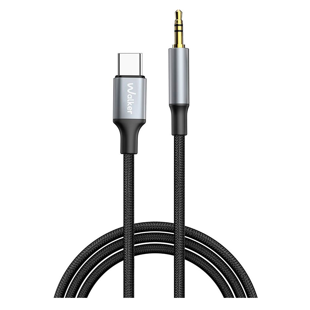 AUX кабель Walker A750, Type-C, 1.0 м., 3.5 мм., Черный - № 1 AUX кабель Walker A750, Type-C, 1.0 м., 3.5 мм., Черный - № 1
