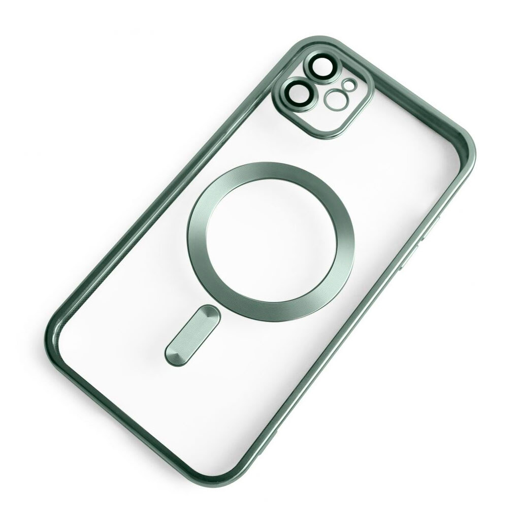 Чехол (накладка) Apple iPhone 11, Metallic Full Camera, MagSafe, Green Matte, Зеленый - № 2 Чехол (накладка) Apple iPhone 11, Metallic Full Camera, MagSafe, Green Matte, Зеленый - № 2