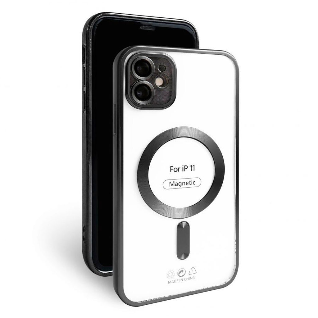 Чохол (накладка) Apple iPhone 11, Metallic Full Camera, Black Matte, MagSafe, Чорний - № 2 Чохол (накладка) Apple iPhone 11, Metallic Full Camera, Black Matte, MagSafe, Чорний - № 2