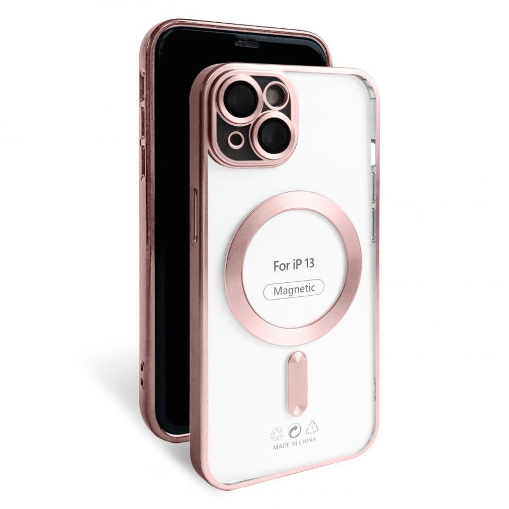 Чехол (накладка) Apple iPhone 13, Metallic Full Camera, MagSafe, Pink Matte, Розовый - № 2 Чехол (накладка) Apple iPhone 13, Metallic Full Camera, MagSafe, Pink Matte, Розовый - № 2