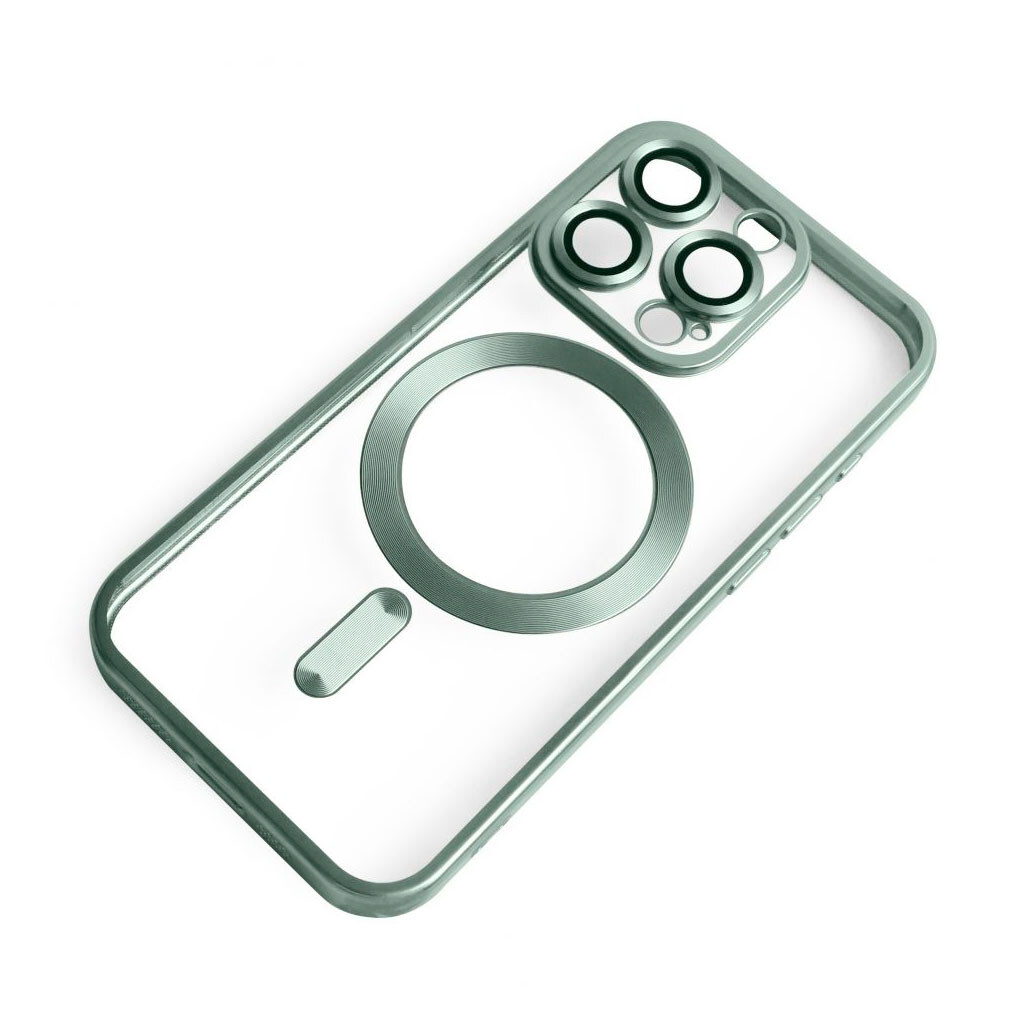 Чохол (накладка) Apple iPhone 15 Pro, Metallic Full Camera, Green Matte, MagSafe, Зелений - № 2 Чохол (накладка) Apple iPhone 15 Pro, Metallic Full Camera, Green Matte, MagSafe, Зелений - № 2