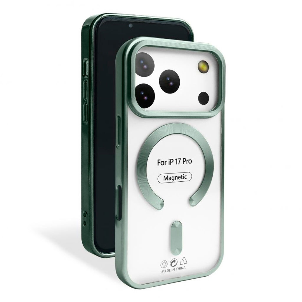 Чохол (накладка) Apple iPhone 17 Pro, Metallic Full Camera, Green Matte, MagSafe, Зелений - № 2 Чохол (накладка) Apple iPhone 17 Pro, Metallic Full Camera, Green Matte, MagSafe, Зелений - № 2