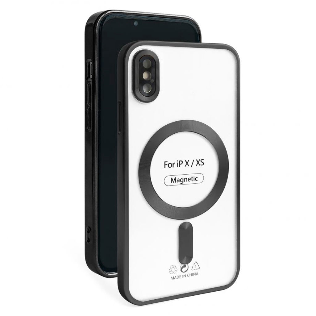 Чехол (накладка) Apple iPhone X / iPhone XS, Metallic Full Camera, MagSafe, Black Matte, Черный - № 2 Чехол (накладка) Apple iPhone X / iPhone XS, Metallic Full Camera, MagSafe, Black Matte, Черный - № 2