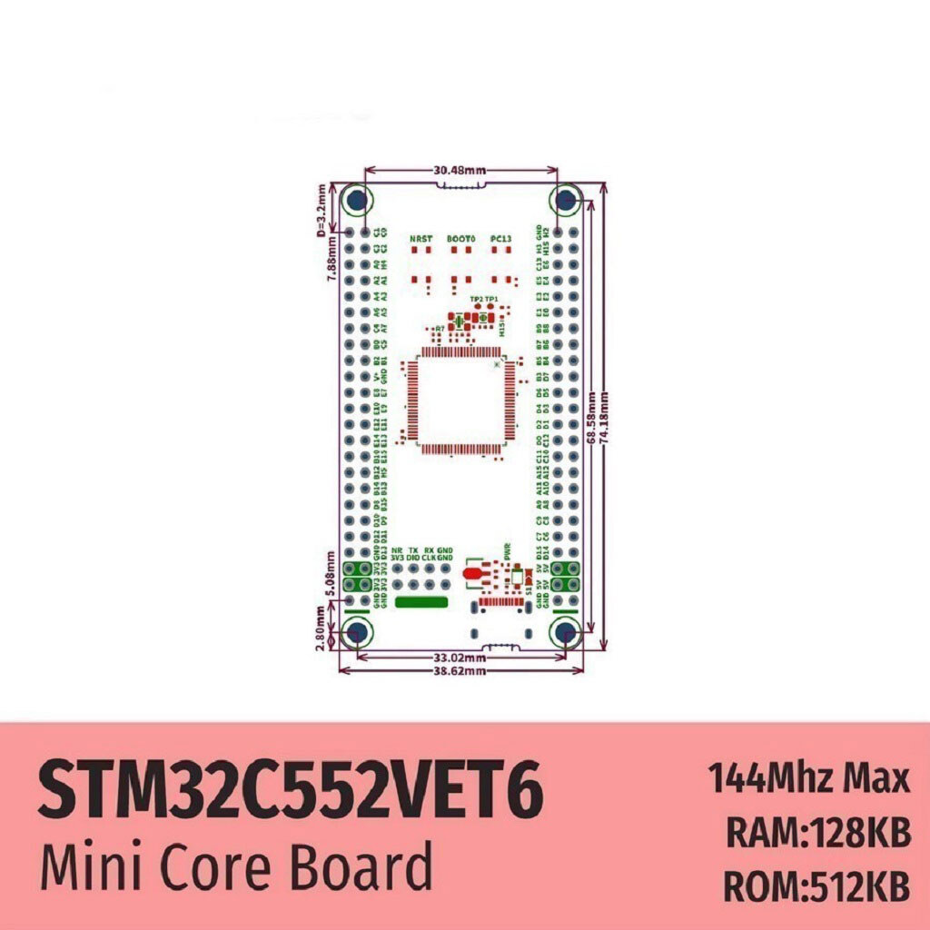 Отладочная плата STM32C552VET6 Mini Core Board - № 4 Отладочная плата STM32C552VET6 Mini Core Board - № 4