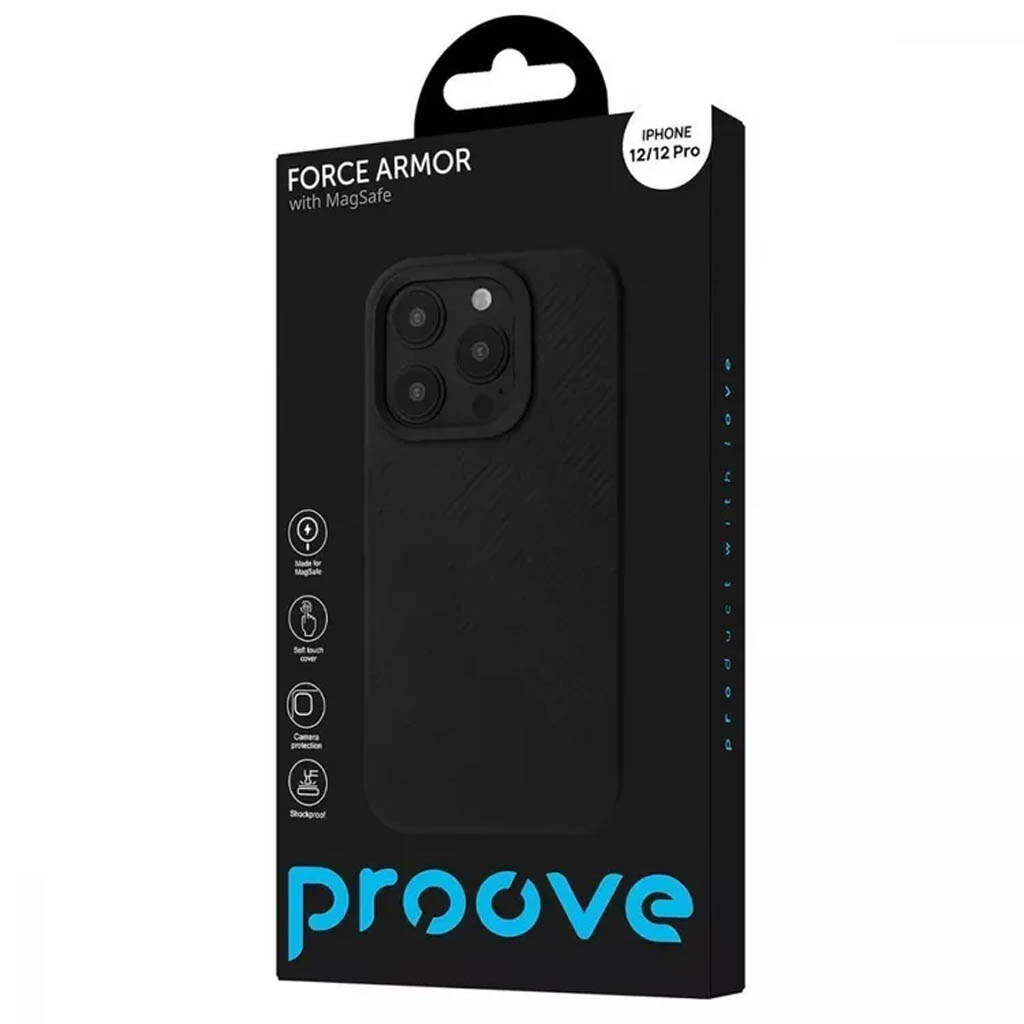 Чехол (накладка) Apple iPhone 12 / iPhone 12 Pro, Proove Force Armor, MagSafe, Черный - № 7 Чехол (накладка) Apple iPhone 12 / iPhone 12 Pro, Proove Force Armor, MagSafe, Черный - № 7